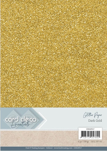  Card Deco Glitter karton A4 Dark gold 230g
